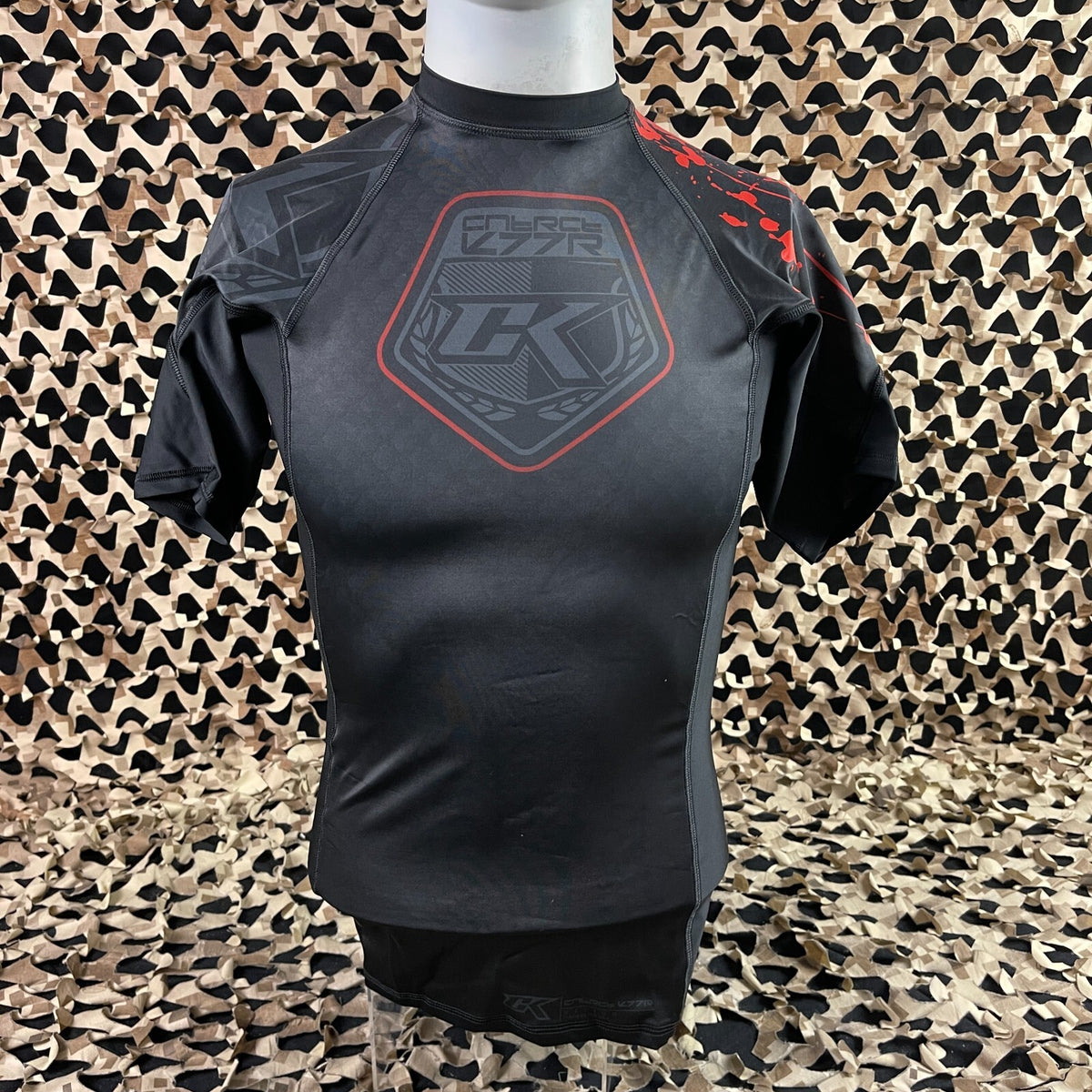 Contract Killer Short Sleeve Stained Rashguard Black X-Large - Men’s Athletic Top