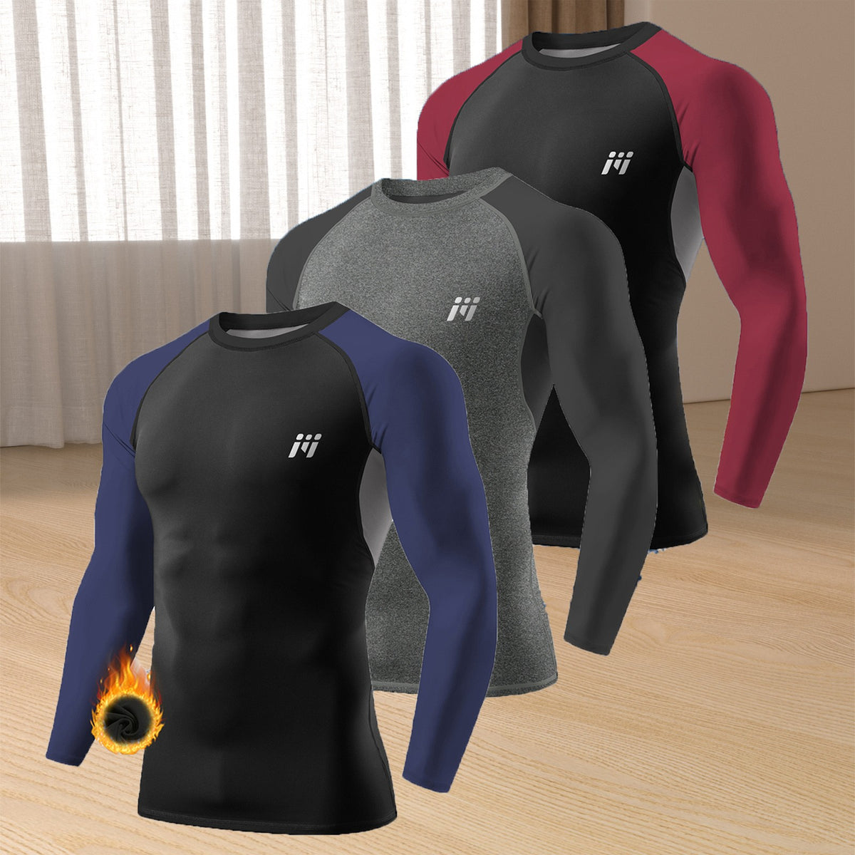Men's Winter Thermal Base Layer Long Sleeve Shirt Fleece Top for Workout & Outdoor