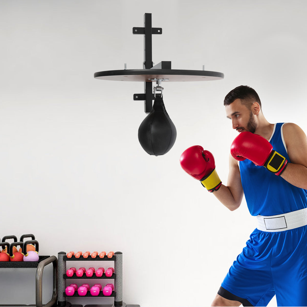 Speed Bag Platform Boxing Training Equipment with Punching Ball for Adults