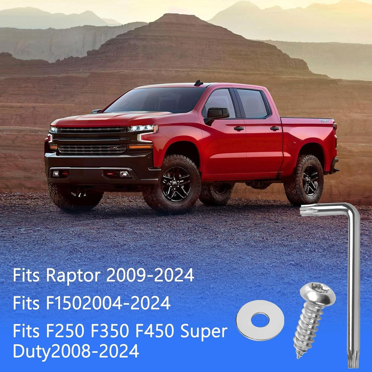 Tail Light Theft Deterrent Screw Cap Kit for Ford F150 F250 F350 F450 Raptor 2004-2024