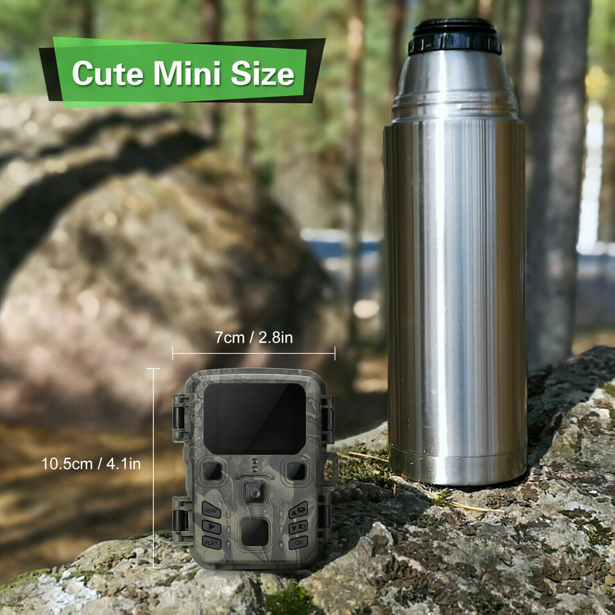 Mini Waterproof Trail Camera 24MP 1080P Night Vision with 32GB Card