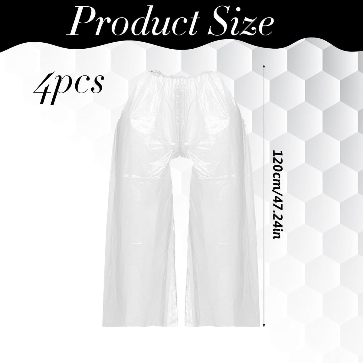 4 Pack Disposable Waterproof Rain Pants Unisex Long Tube Rain Pants