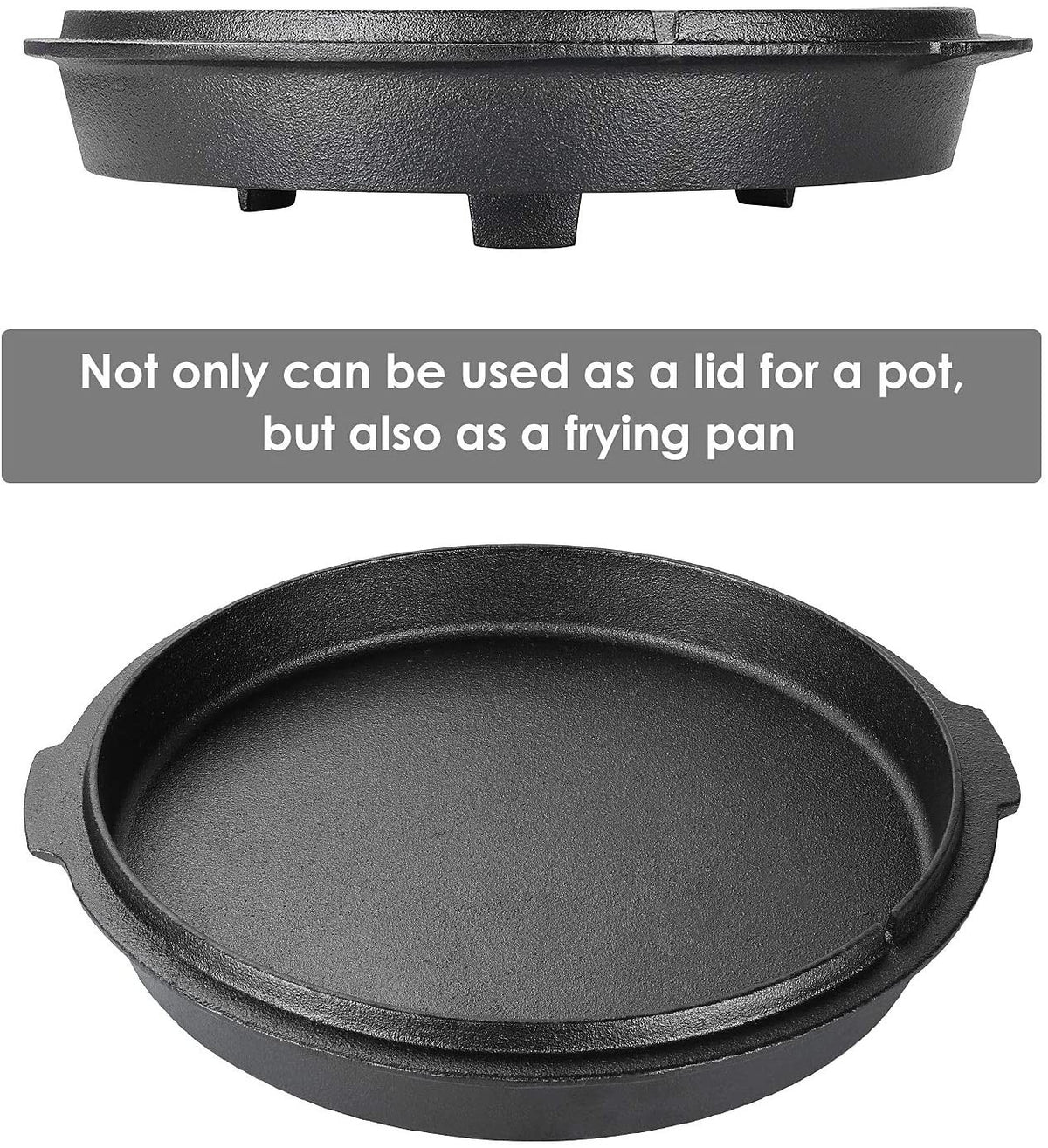 Pre-Seasoned Cast Iron Dutch Oven 9Qt for Camping & Home Cooking
