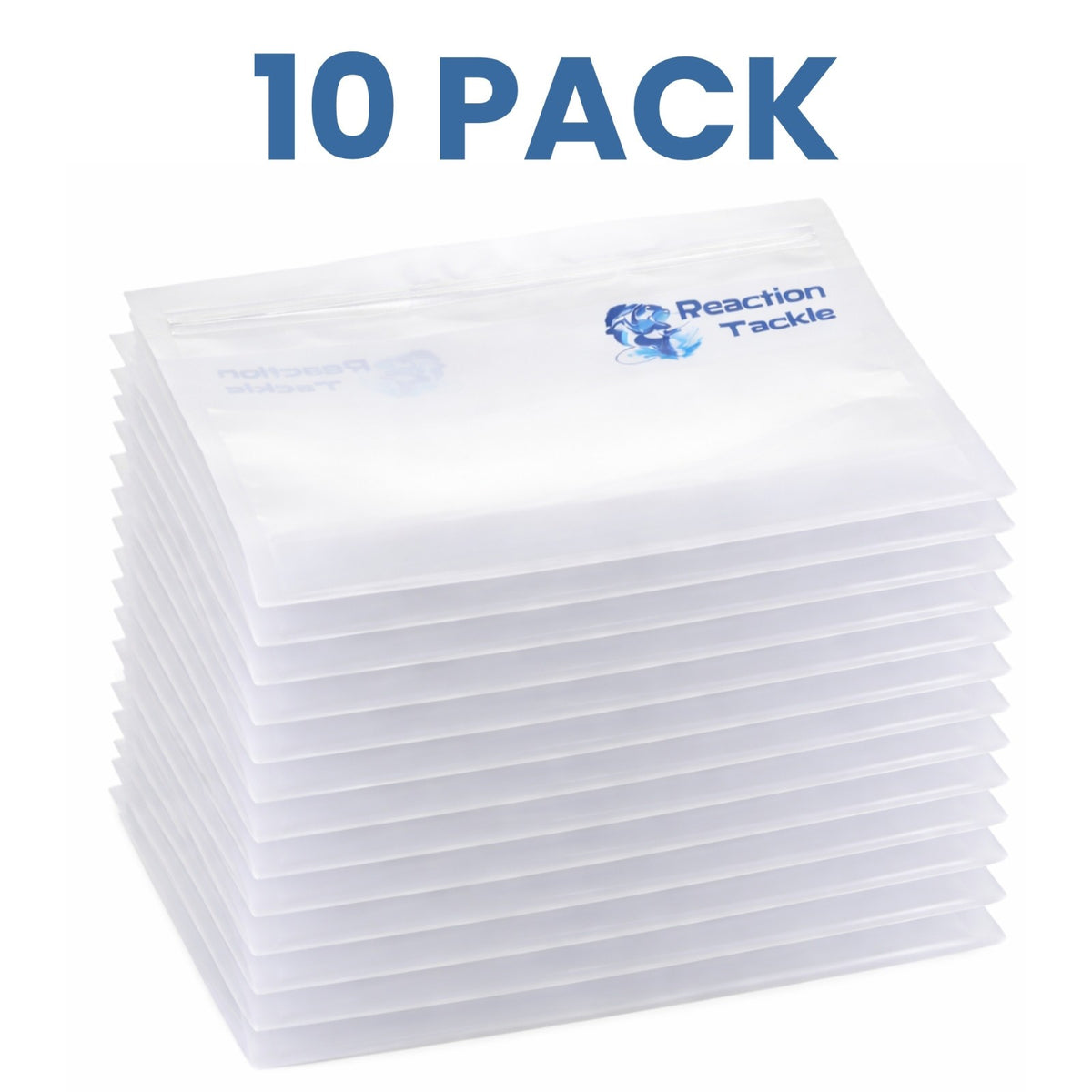 Fishing Bait Organizer Bags 10 or 20 Pack - Clear Soft Plastic Storage Pouches