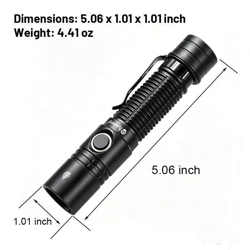 Rechargeable LED Tactical Flashlight with Magnetic Base - High Brightness, Durable Aluminum Body