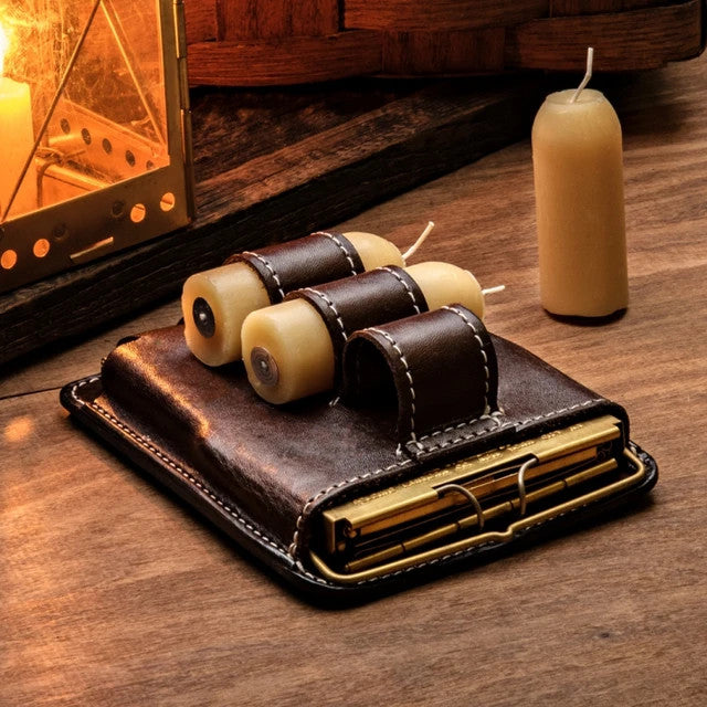 Leather Travel Case for Stonebridge Candle Lantern - Fits 3 Candles