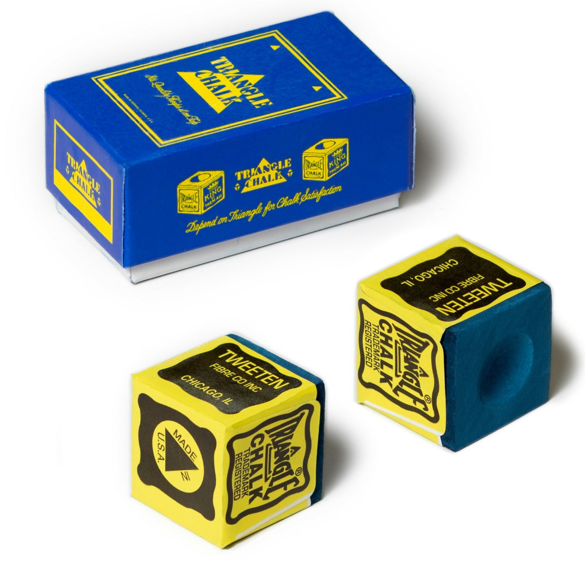 Triangle Blue Pool Cue Chalk – 2 Chalks, USA Made