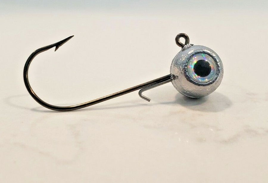 Unpainted Fish Jig Heads with 3D Eyes - Multiple Weights & Colors, Pack of 5