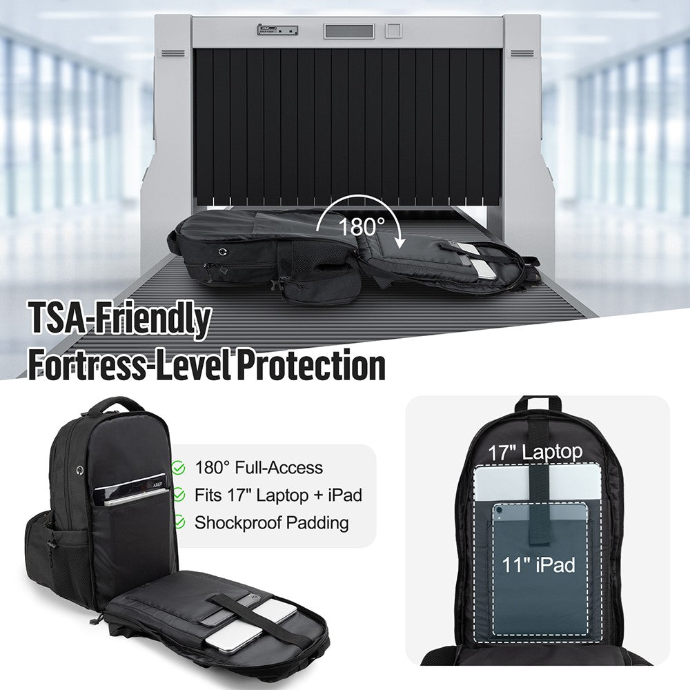 Insulated Lunch Backpack 17 Inch Laptop Cooler Bag for Men Women 40L