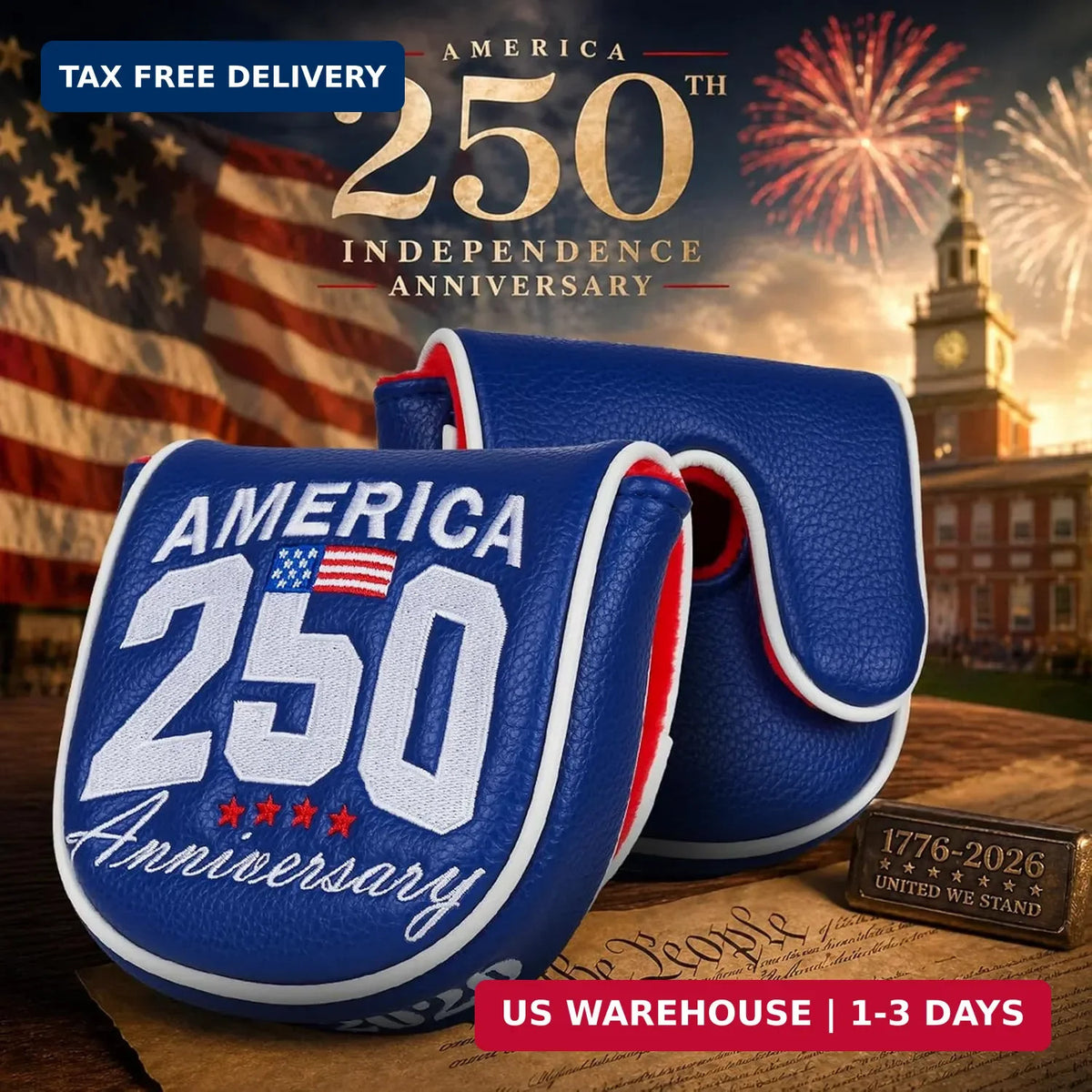 USA 250th Anniversary Golf Putter Cover for LAB DF3 - Patriotic Style