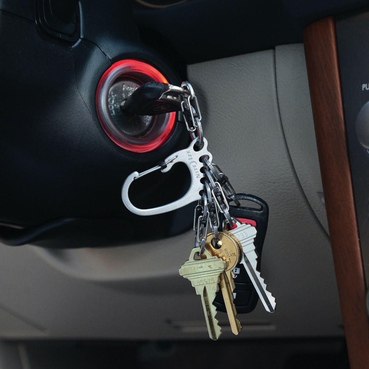 Stainless Steel Key Rack with Locking Carabiner and MicroLocks - Organization Tool