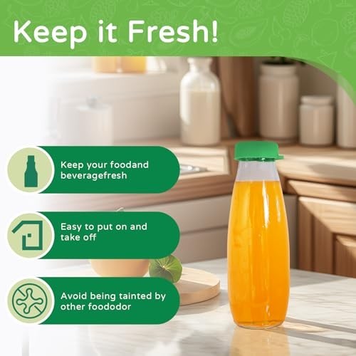 Reusable Silicone Milk Bottle Caps 48mm Green Pack of 6 for Glass Bottles