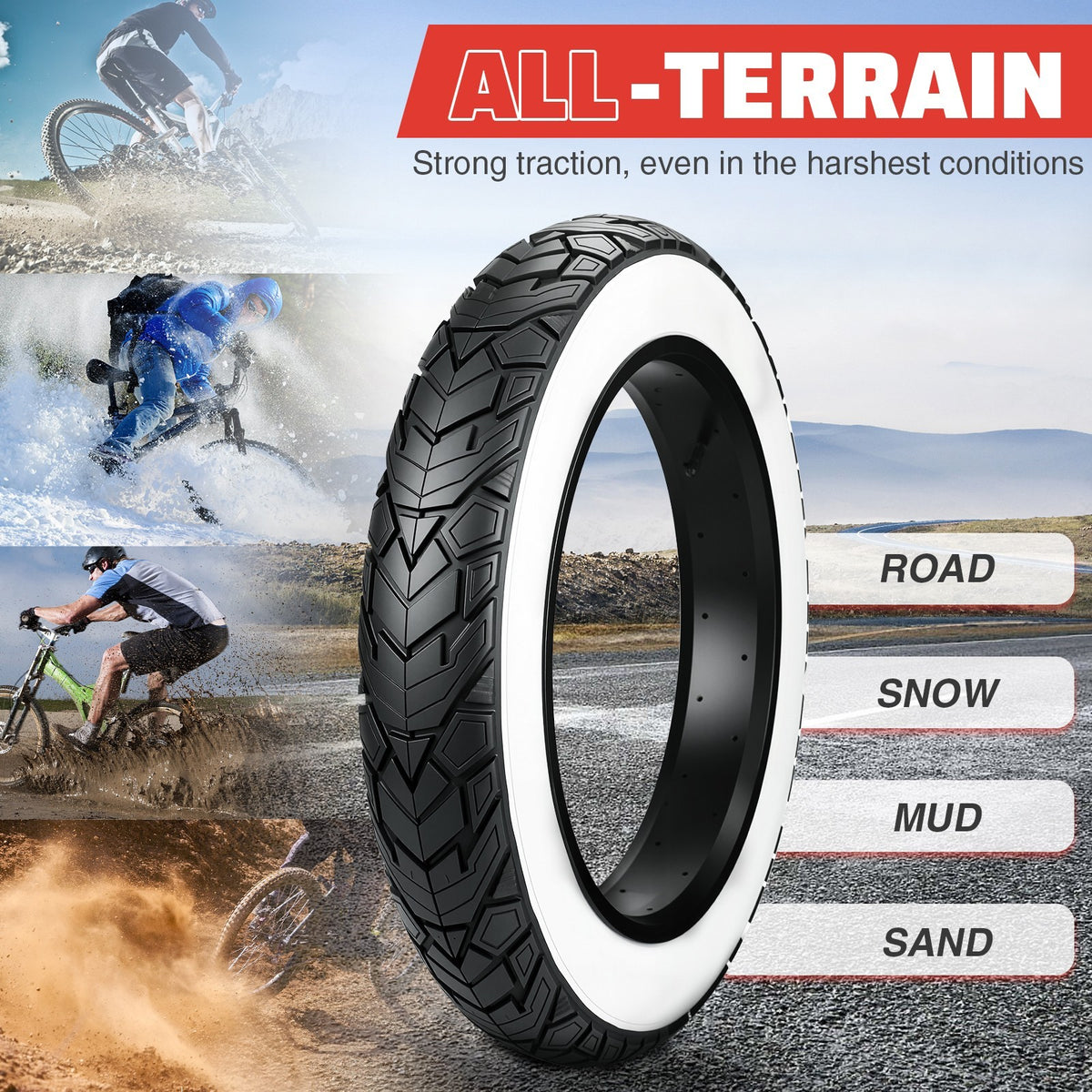 20x4.0 Electric Fat Tire for E-Bikes and Tricycles - 2 Pack