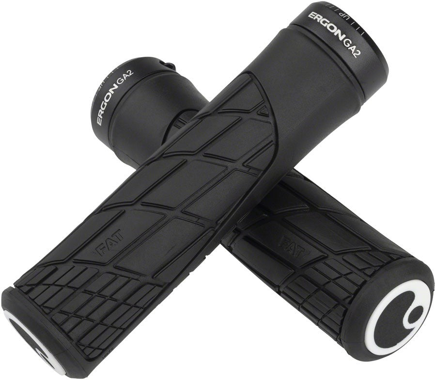 Ergon GA2 Fat Lock-On Bike Handlebar Grips - Black, 33mm Diameter