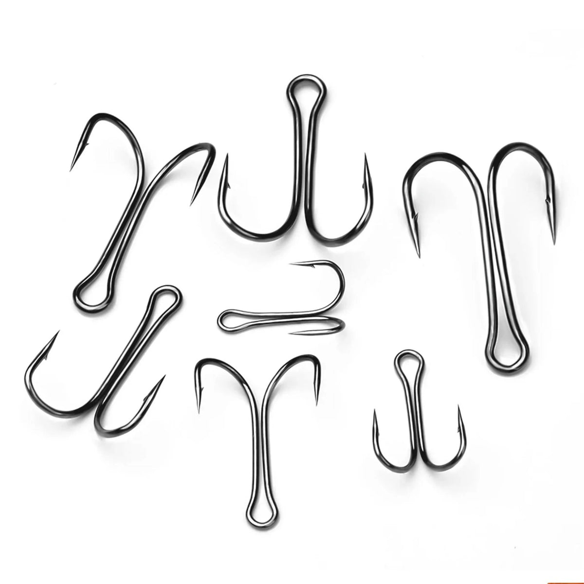 Double Fishing Hooks Carbon Steel Durable Toad Frog Hooks Multiple Sizes