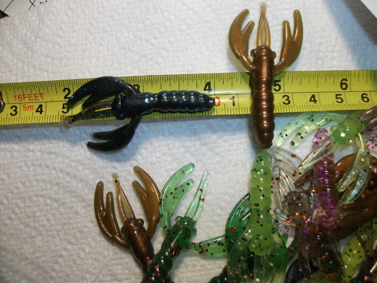 Mixed Soft Plastic Crawfish and Crappie Fishing Lures - 50 Pcs