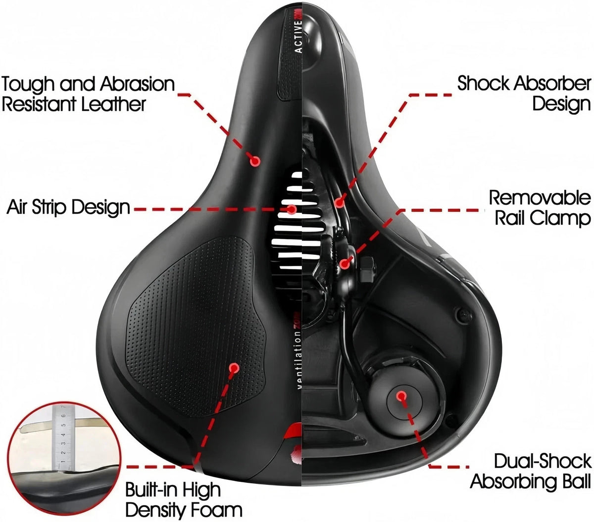 Extra Wide Gel Bike Seat Cushion with Soft Support for Comfortable Cycling