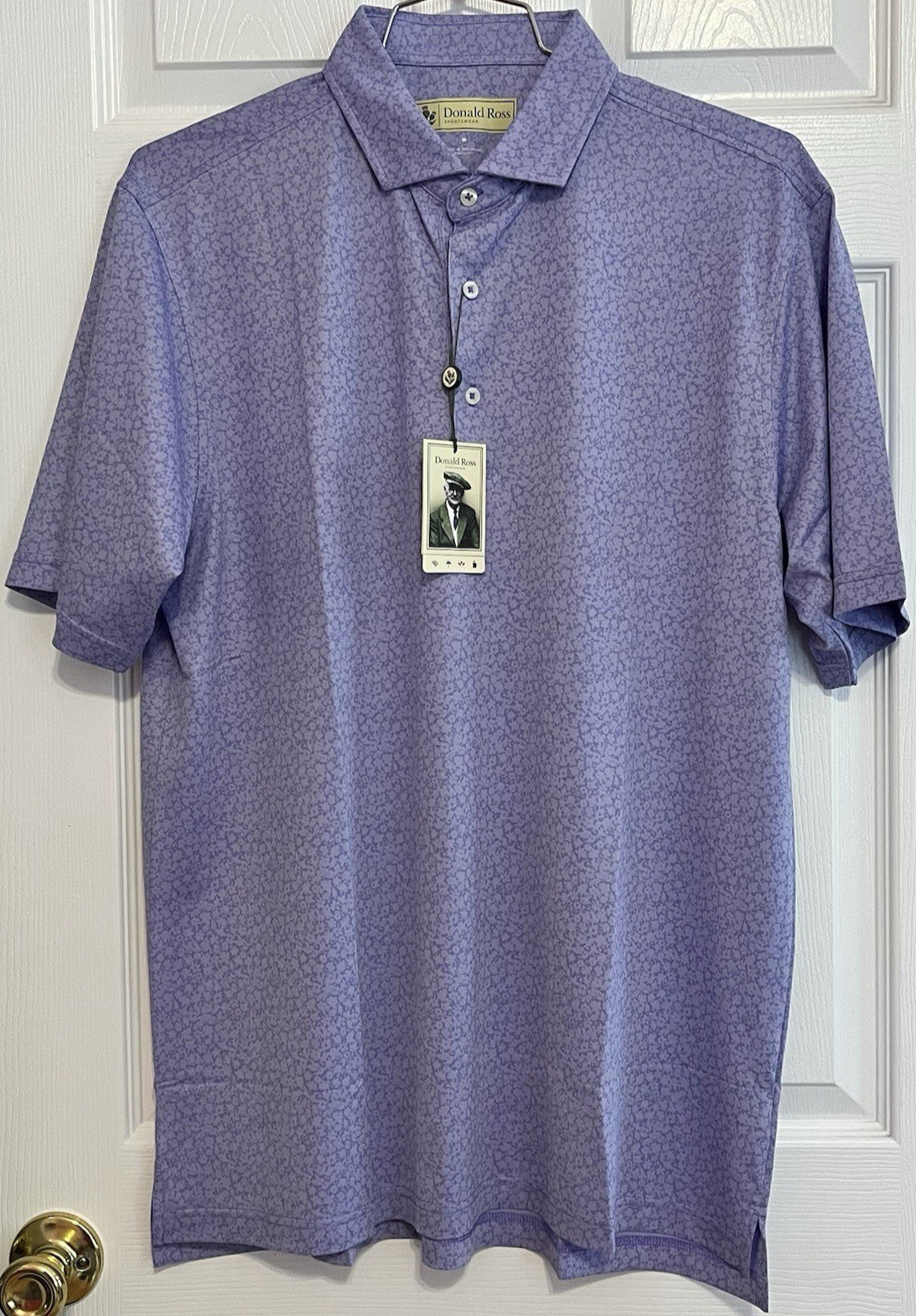Men's Classic Style Golf Polo Shirt - Lilac, Medium