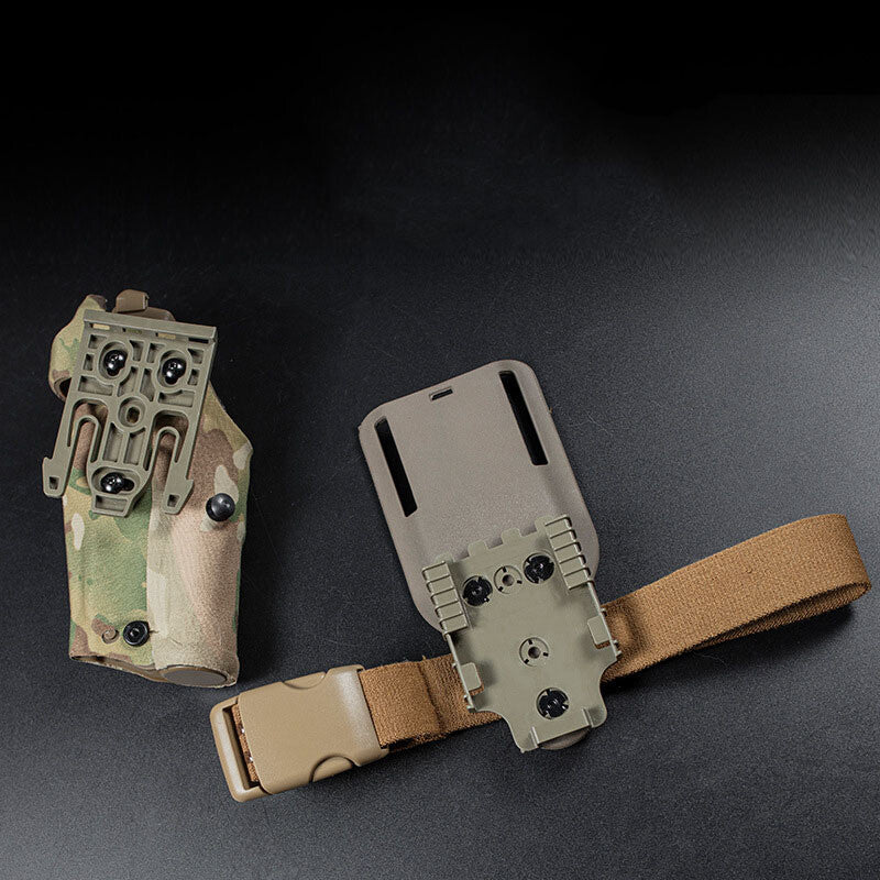 Tactical Thigh Drop Holster Set for G17 G19 with X300 Light - Quick Release Adapter