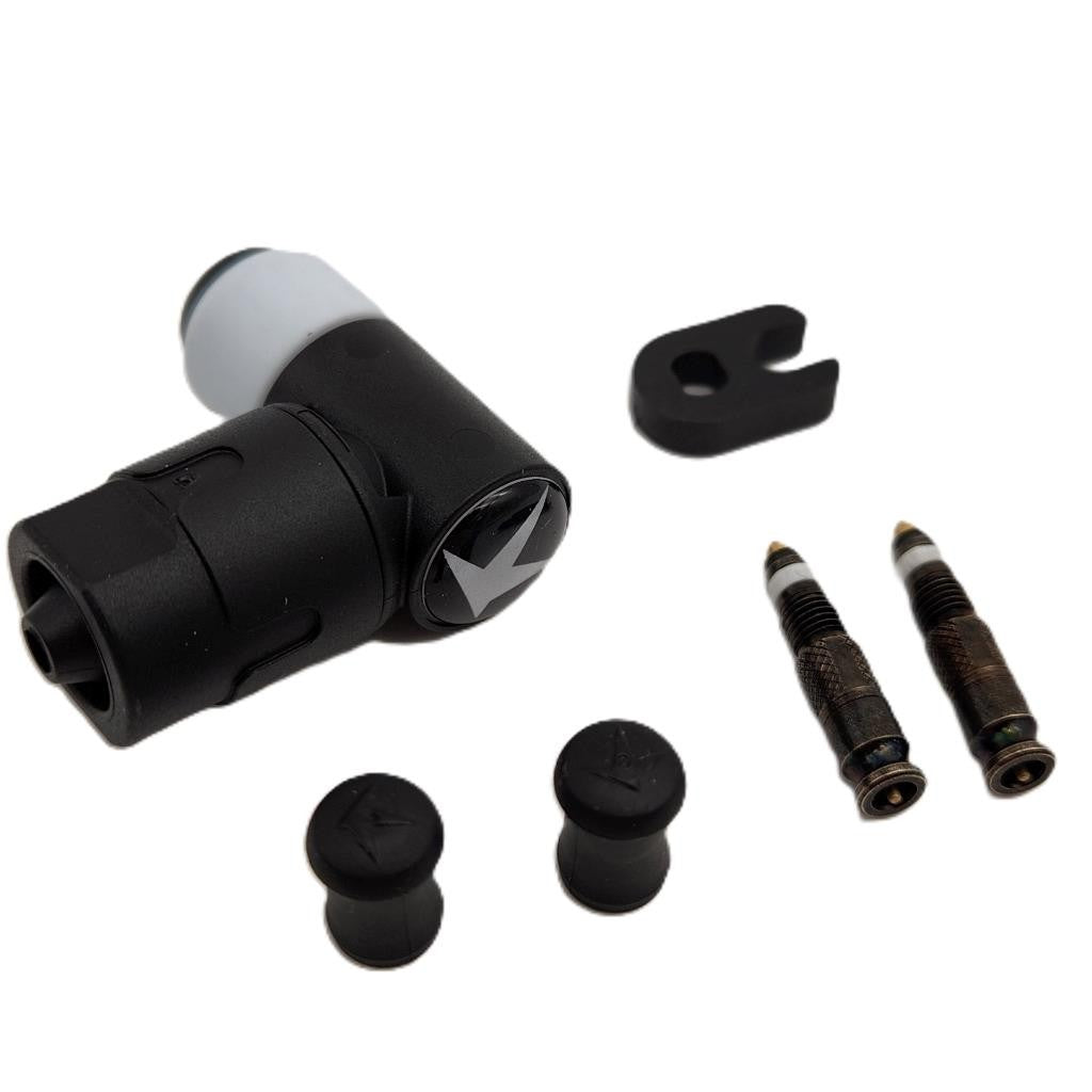 Bicycle Valve Conversion Kit with Presta Valves and Pump Head - Pair