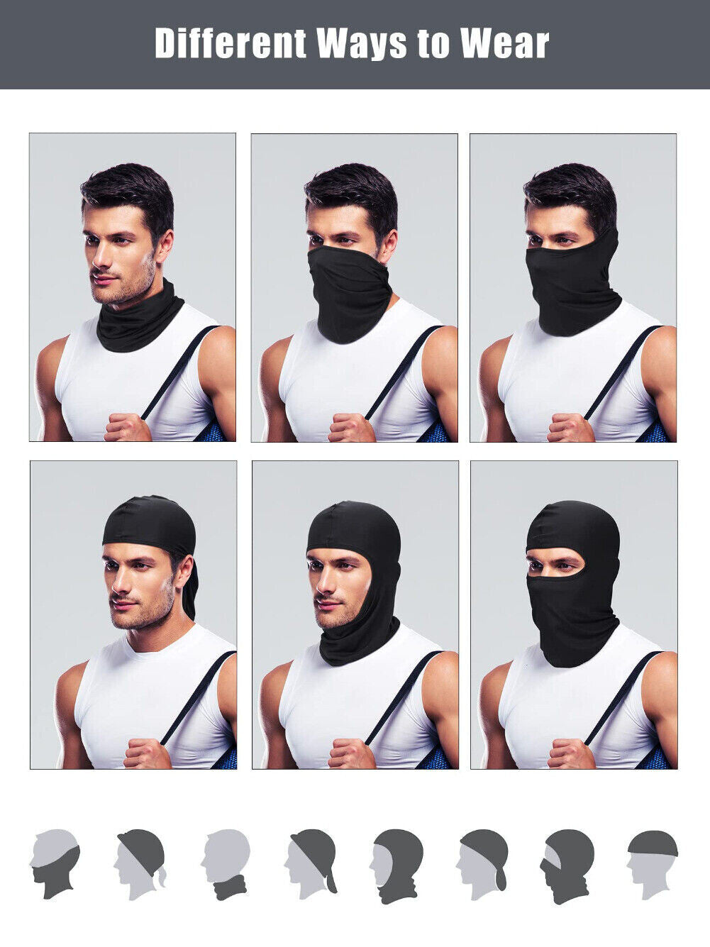Full Face Ski Mask Balaclava UV Sun Protection Tactical Face Cover
