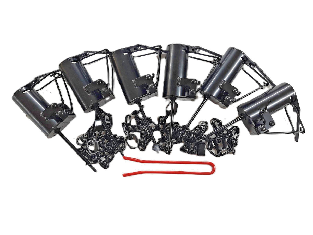 6 Pack Dog Proof Raccoon Traps with Setting Tool - Animal Control