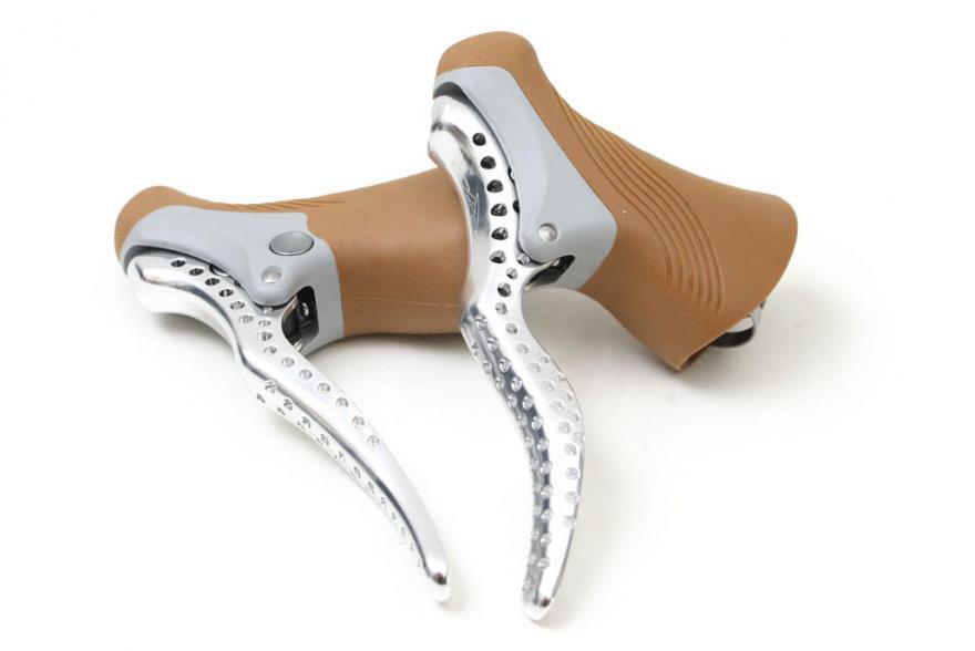 Lightweight Road Bike Brake Levers with Gum Hoods - Aluminum Pair