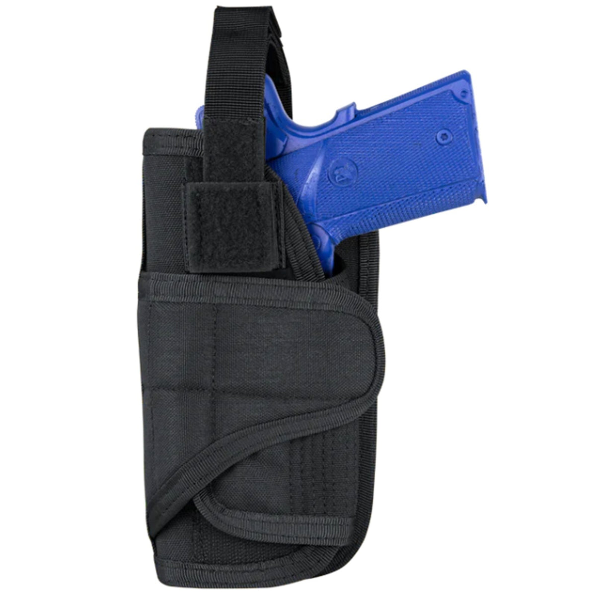 Tactical Vertical MOLLE Pistol Holster with Retention for Universal Fit