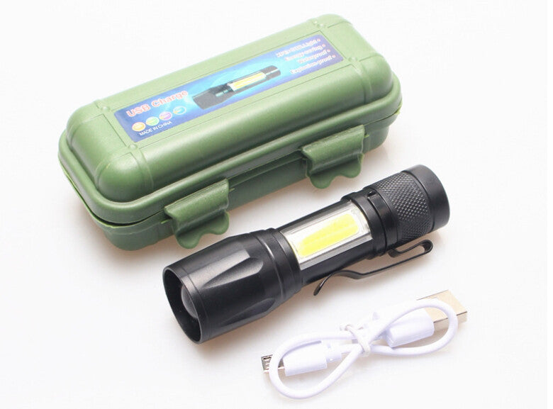 Rechargeable LED Tactical Flashlight 4 Pack with Zoomable Beam & 3 Modes