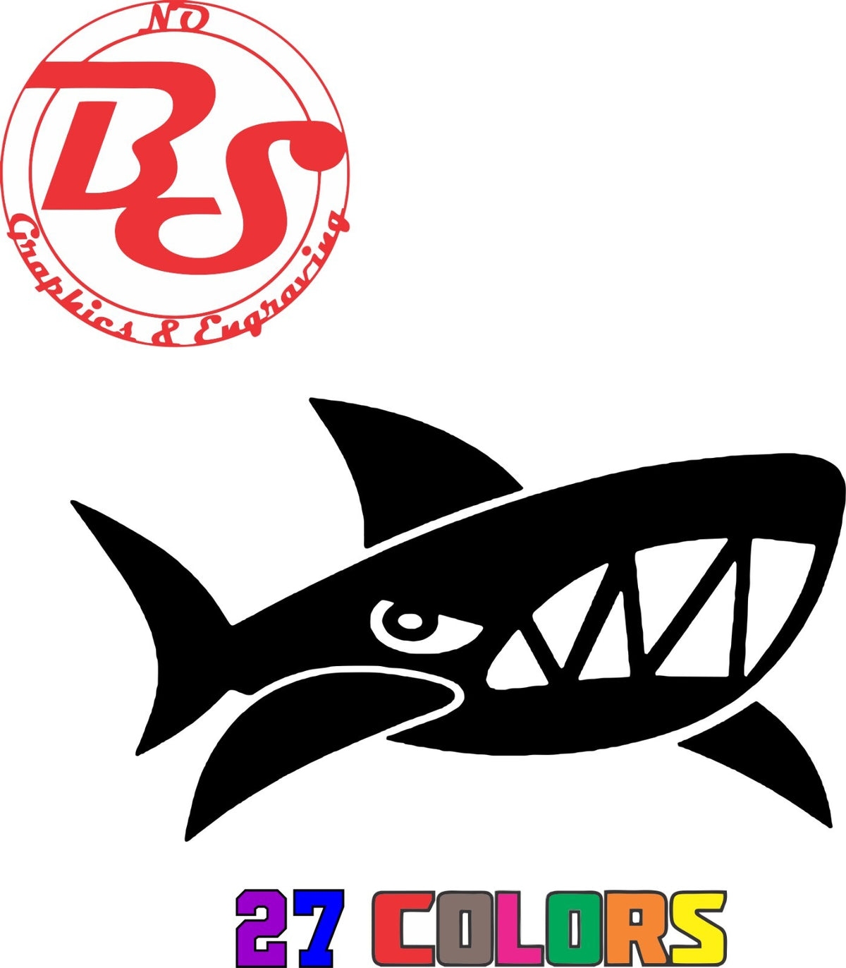 6-Inch Ocean Fish Vinyl Decal - Shark Great White Hammerhead Ocean Salt Water Fish