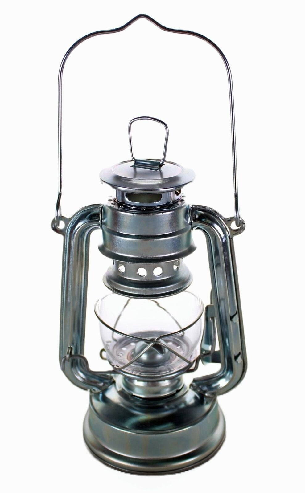 Kerosene Oil Lantern - Emergency Hanging Camping Light - Small Silver