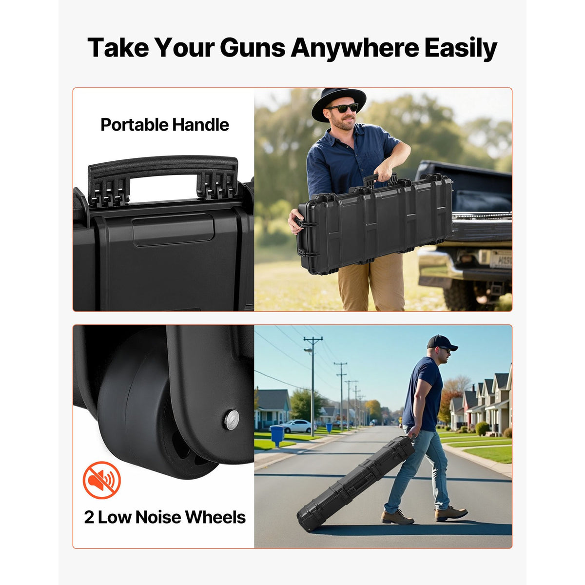 Waterproof Rifle Case with Custom Foam Storage - IP67 Black