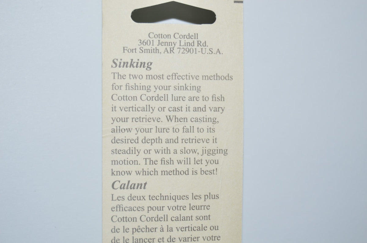 Cotton Cordell Blue Sinking Glide Bait 3 5/8 Inch Bone for Saltwater Fishing