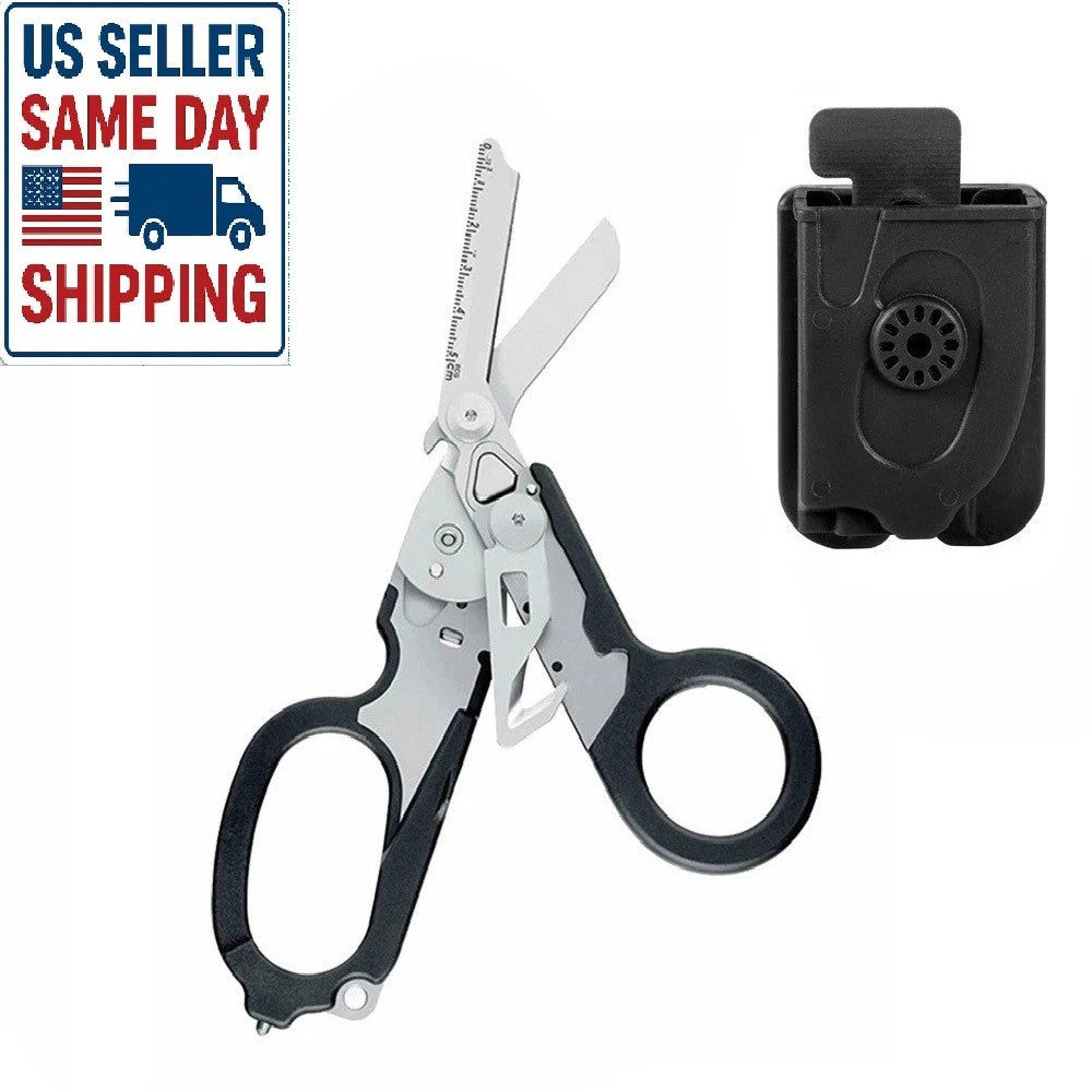 6-in-1 Foldable Trauma Shears with Holster - Emergency Medical Scissors