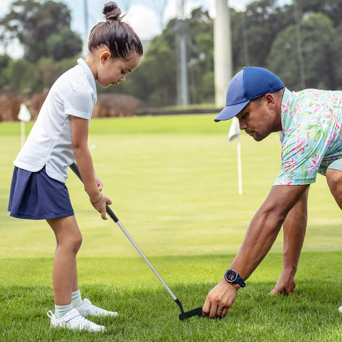 Junior Golf Putter for Kids 27 Inch Mallet Style with Stainless Steel Shaft & Headcover