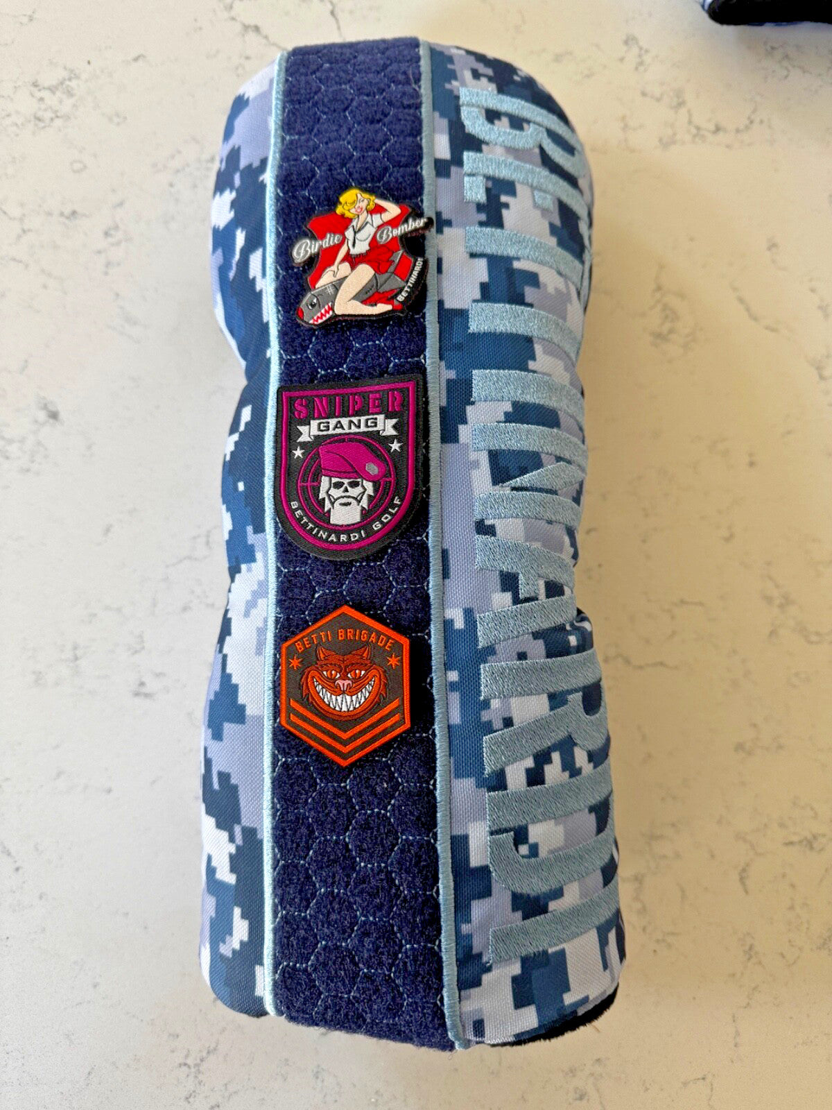Golf Driver Cover with Digital Camo Design and Personalization Patches