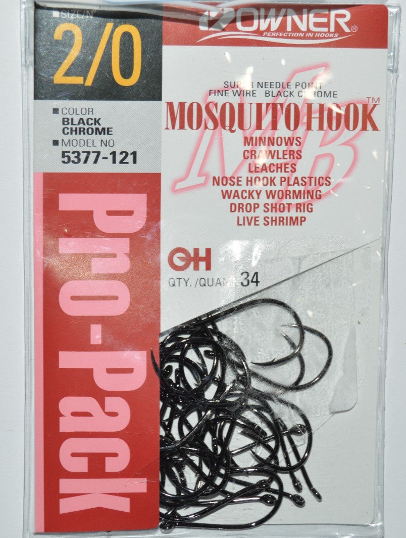 Owner Drop Shot Wacky Minnow Mosquito Nose Hook Size 2/0 Pro Pack
