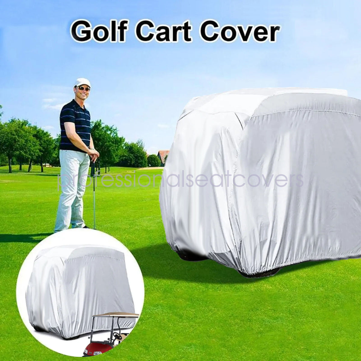 Universal Waterproof Golf Cart Cover UV & Dustproof Fits EZGo Club Car Yamaha