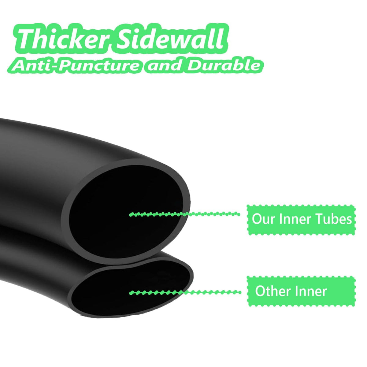 12.5x2.25 Bike Inner Tube Set - Thick Rubber, Bent Valve Stem, for 12.5 Inch Tires