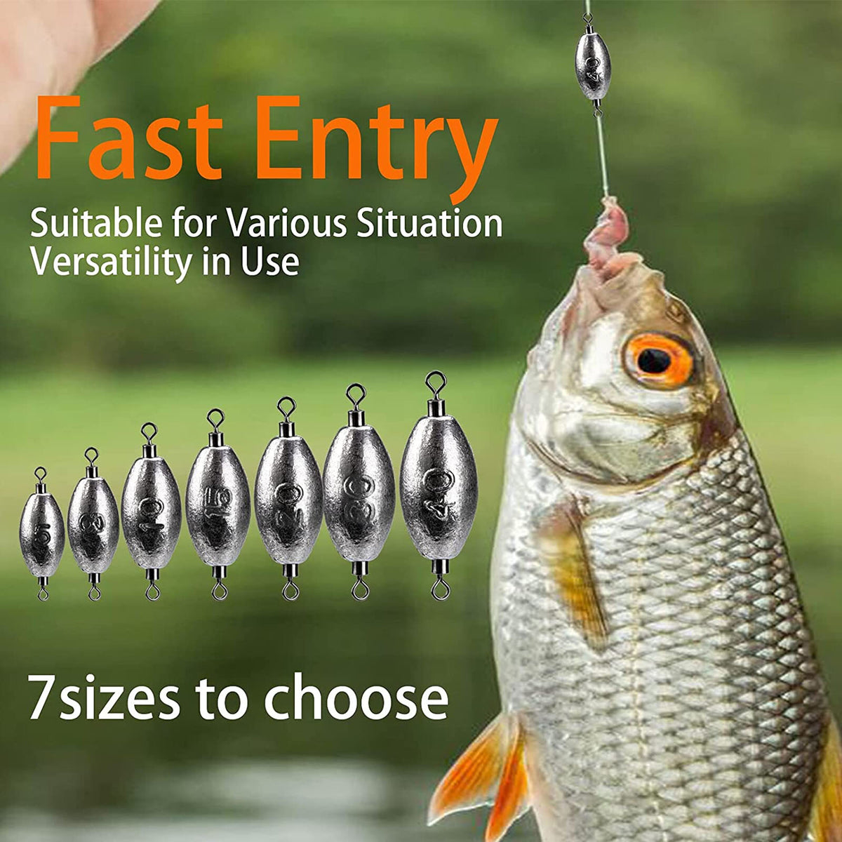 Fishing Inline Sinkers with Swivels - Saltwater & Freshwater Trolling Weights