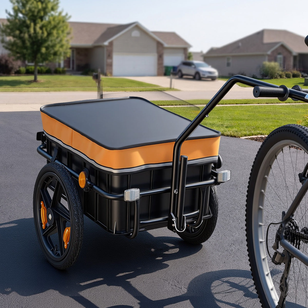 Bike Cargo Trailer 88 lbs 2-in-1 Bicycle Wagon for 22-28 inch Wheels