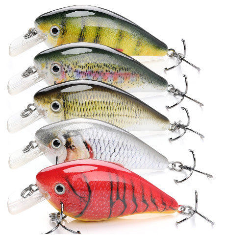 Squarebill Crankbait Lure 2.4 Inch 5-Pack - High-Def Fish Attractor for Shallow Water Fishing