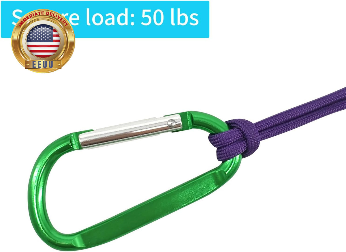 Heavy Duty Black Carabiners 3 Inch D-Shape Pack for Gear & Organization