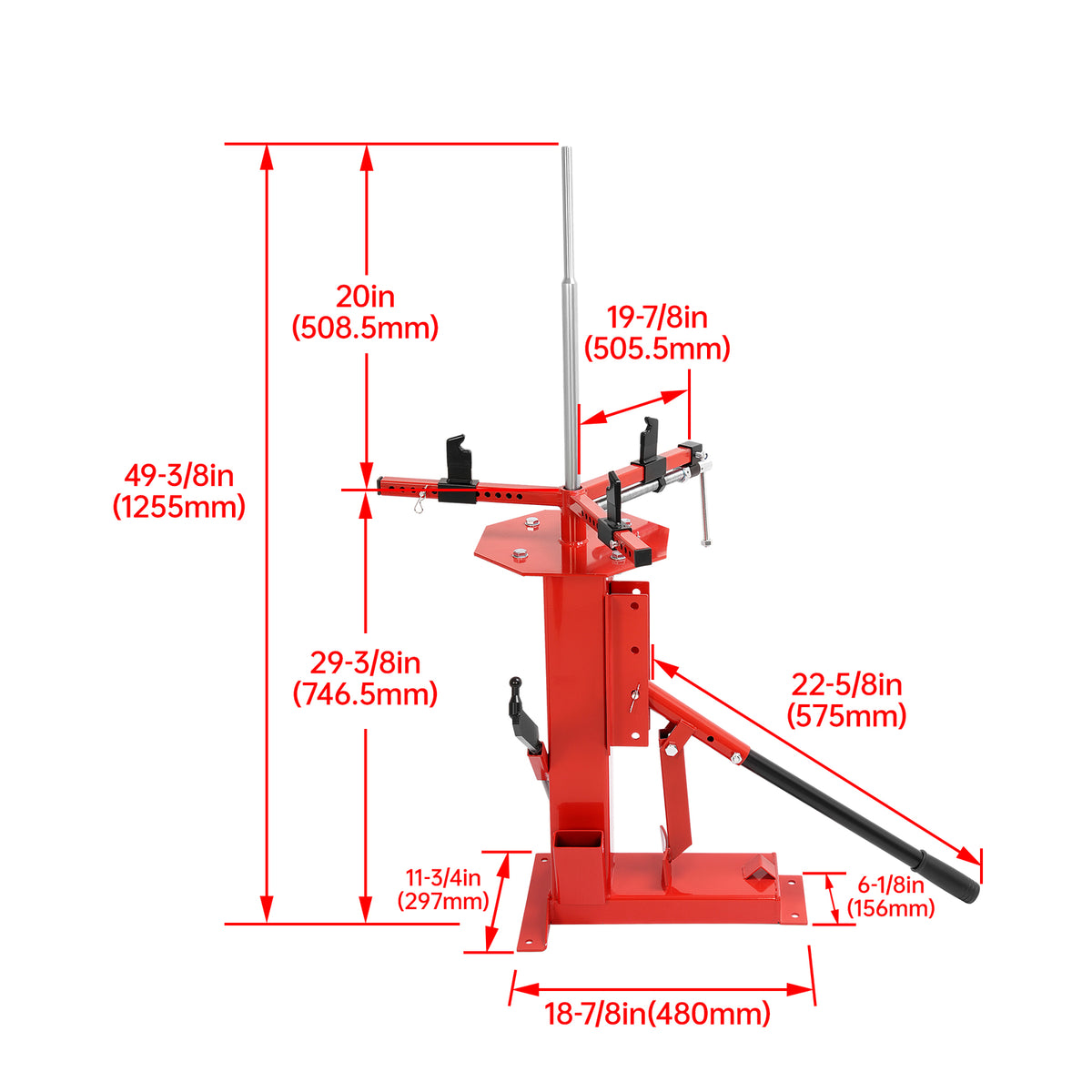 Manual Motorcycle Tire Changer Machine for 4-16.5 Inch Tires - Steel, Durable