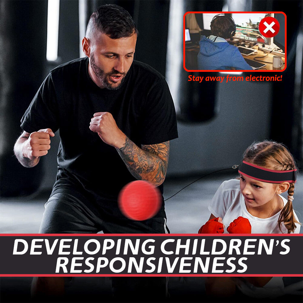 4-Level Boxing Reflex Ball Set with Adjustable Headbands for Kids & Adults