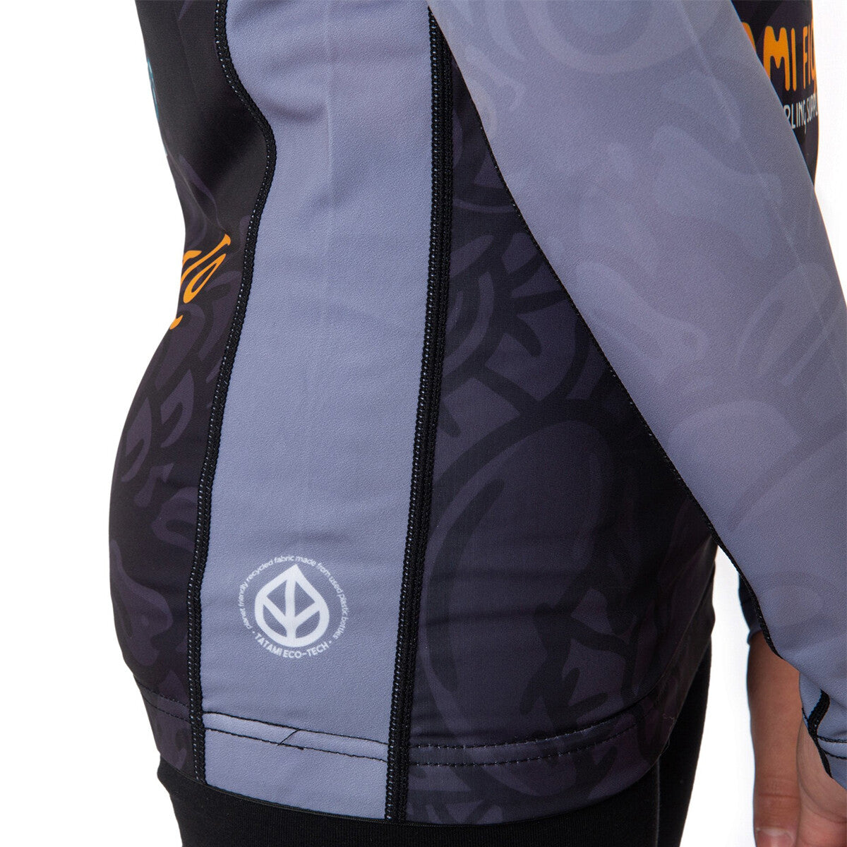 Kids Recycled Long Sleeve Rashguard for Jiu-Jitsu - Gray