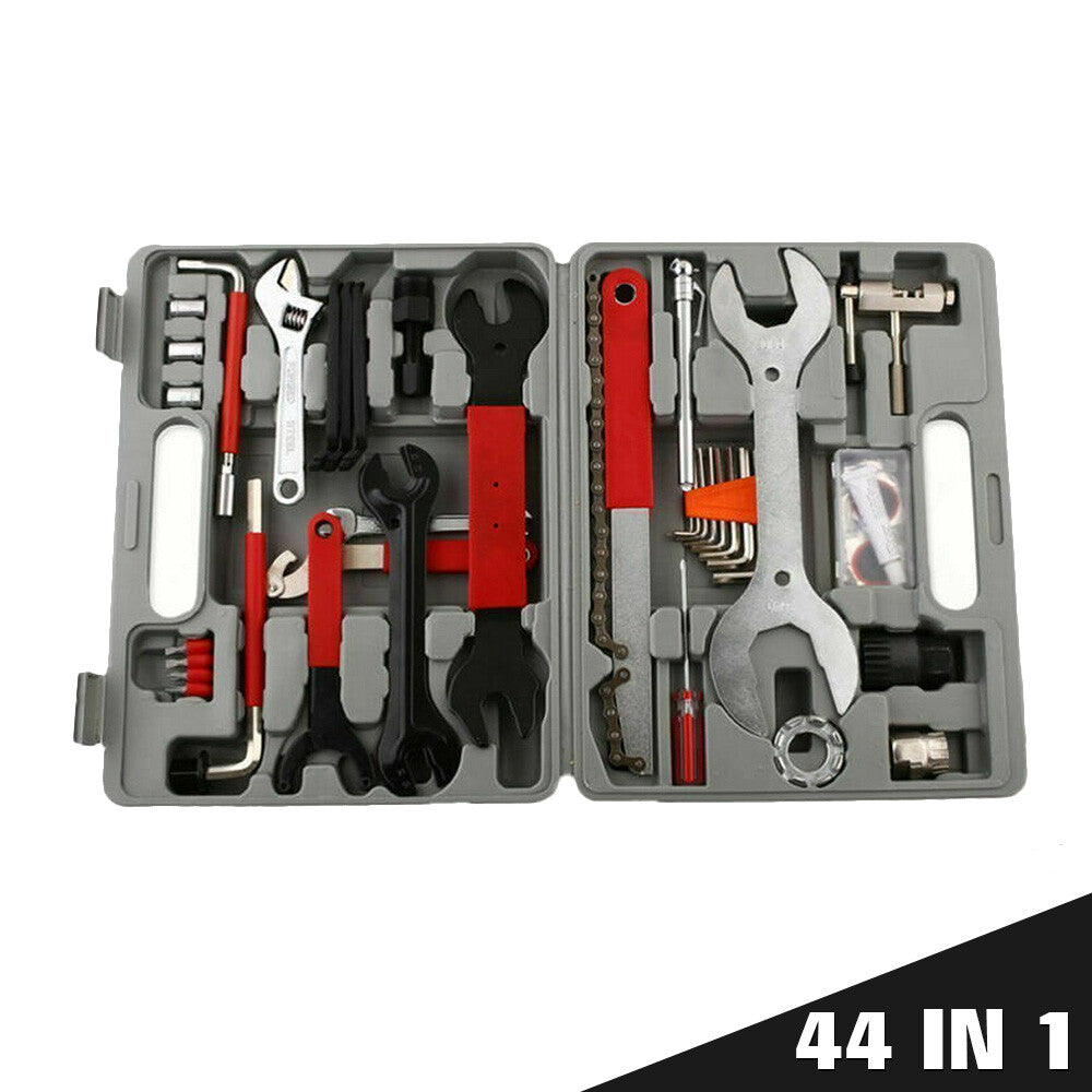 44-Piece Bike Repair Tool Kit with Wrenches, Screwdrivers & Patches