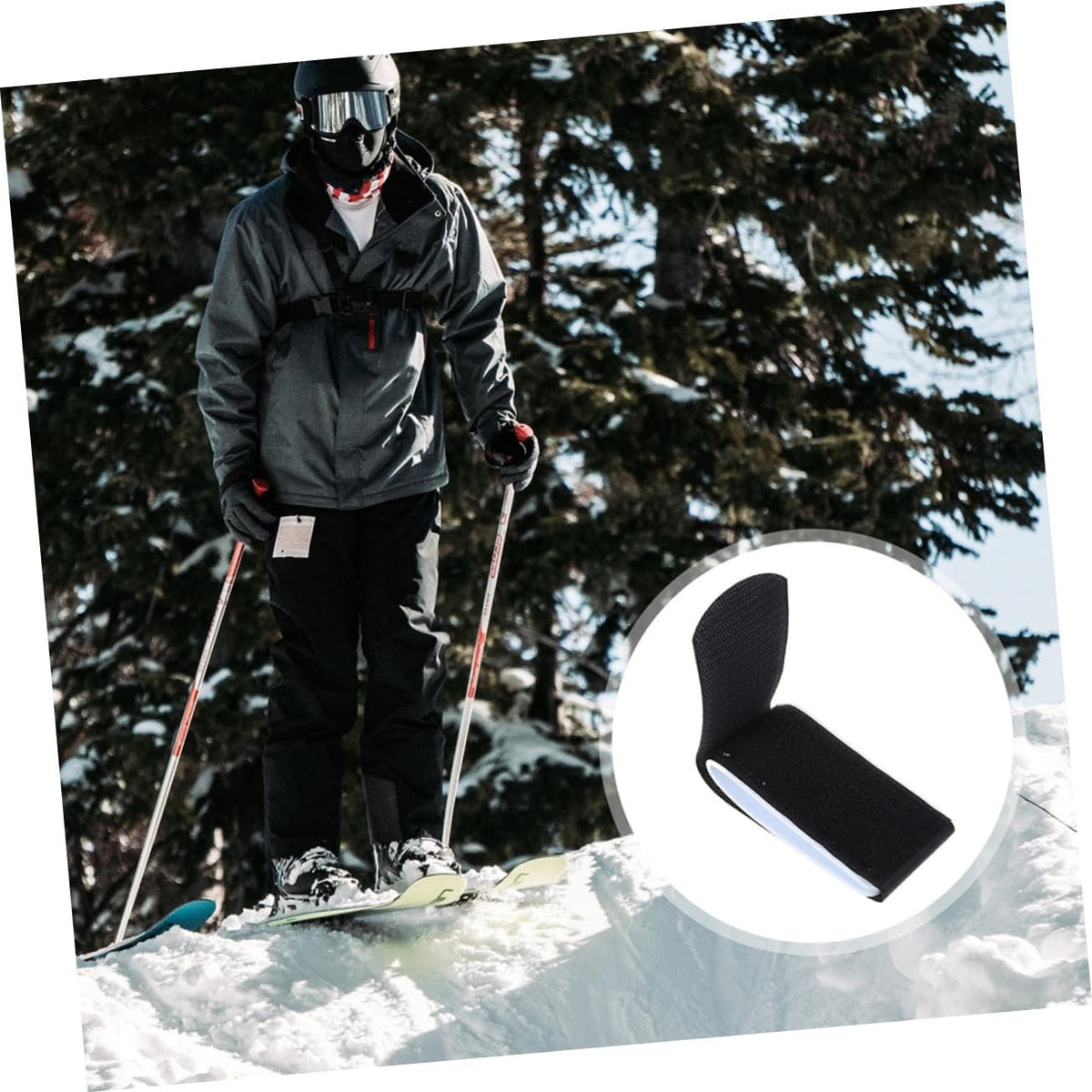 6pcs Snowboard Fixing Straps Nylon Ski Binding Accessories Black