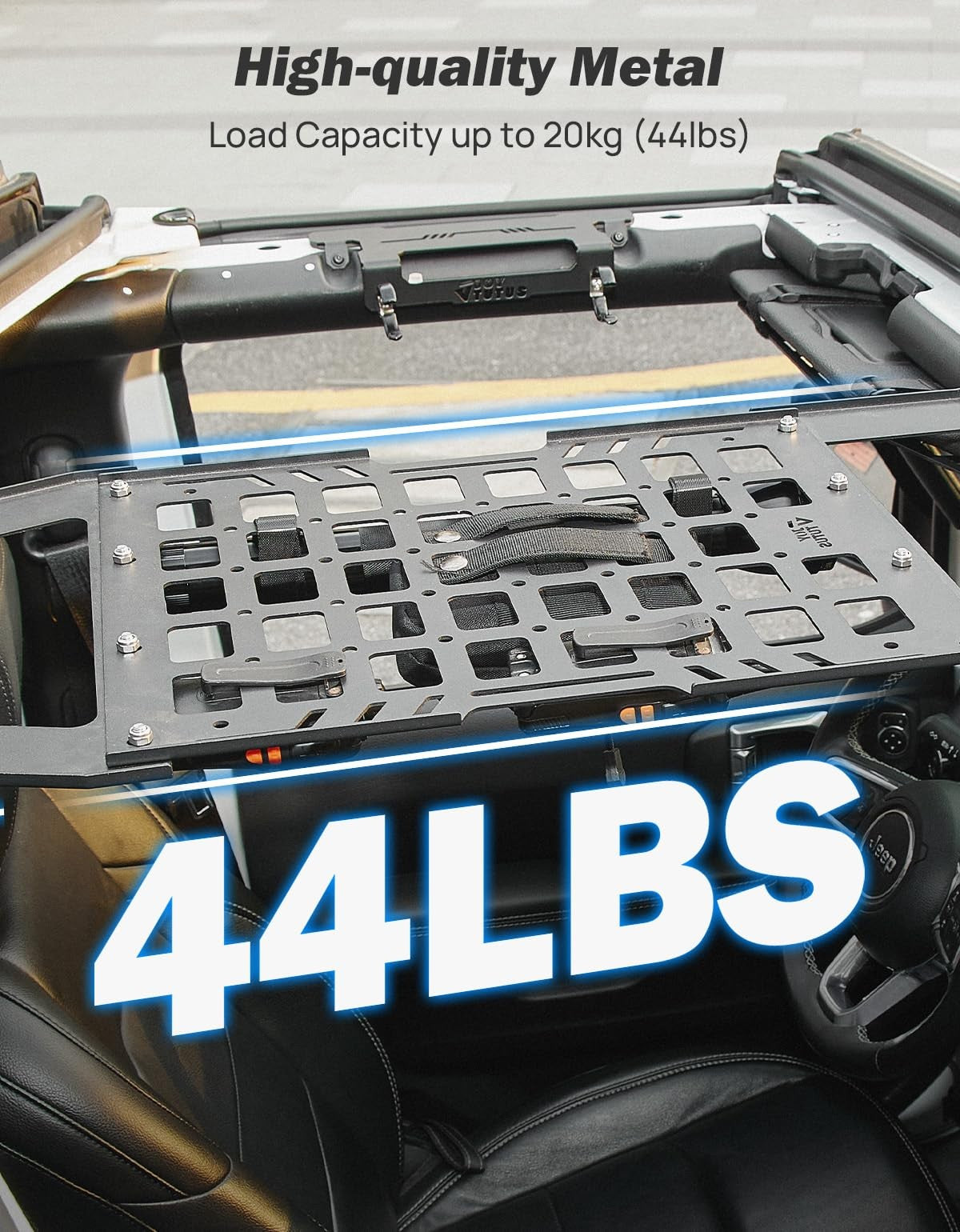Roof Rack Molle Panel for Jeep Wrangler JL & Gladiator JT Hard Top Camping Storage