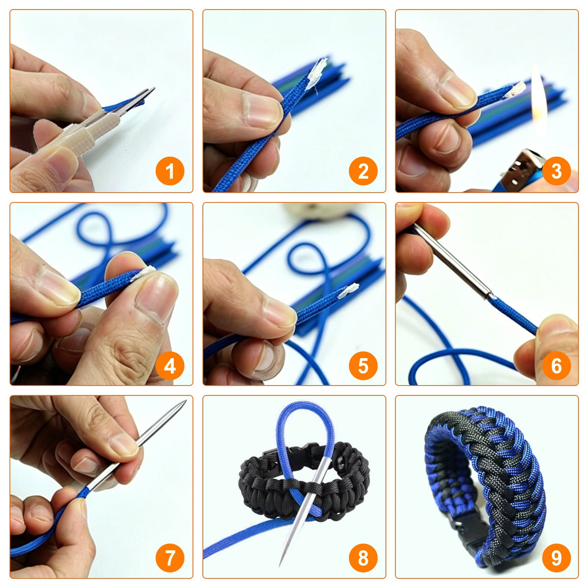 13PCS Paracord Stitching Set with Needles, Fids, Tweezers & Ripper for Leather & Craft Projects